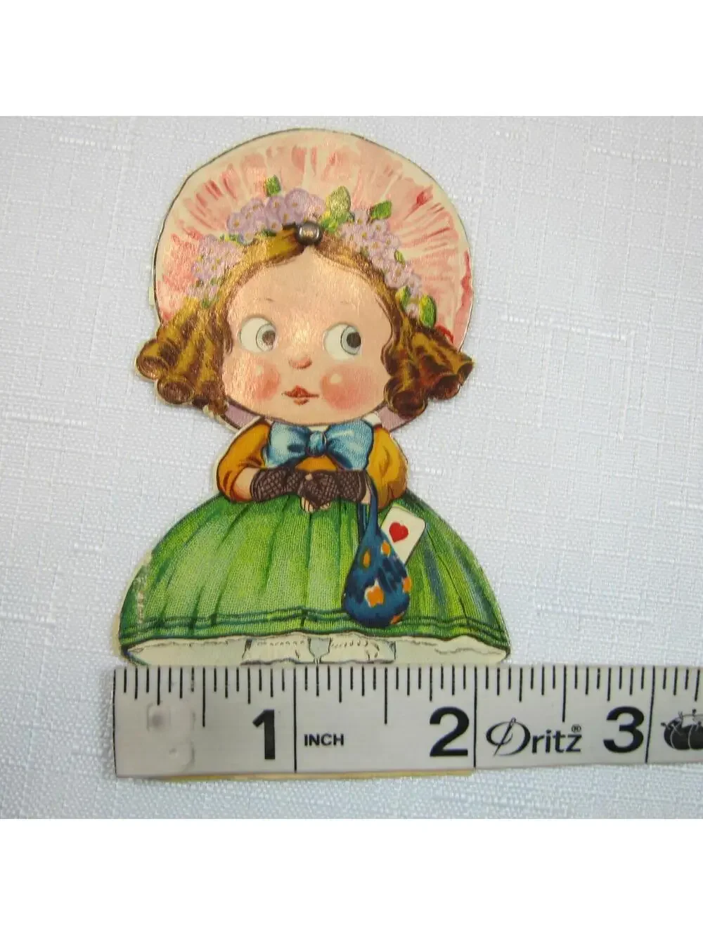 Vintage Valentine Card Mechanical Google Eyes Girl Moving Eyes Germany 1920s-30s